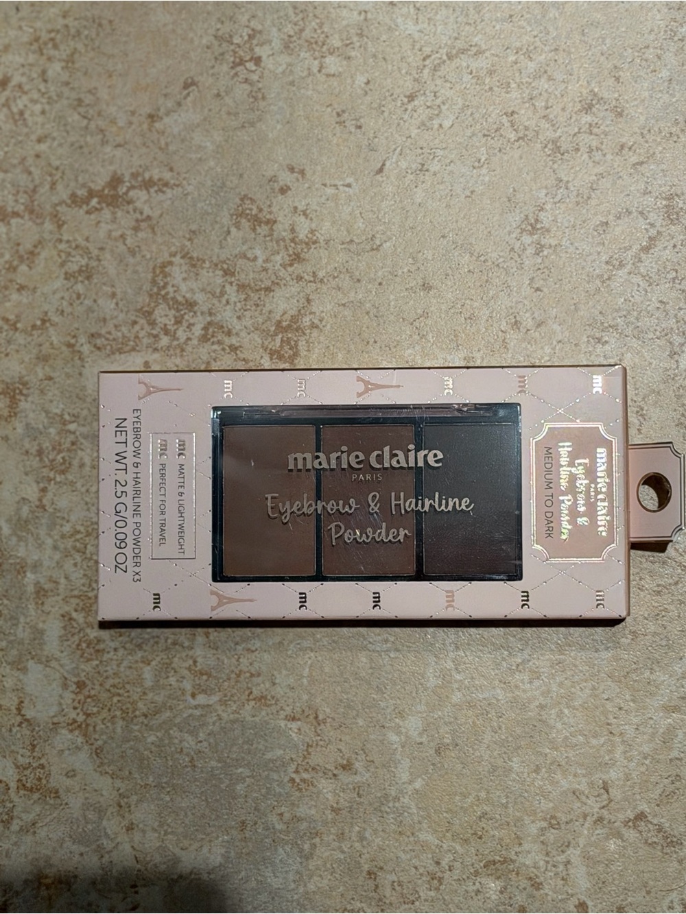 marie claire Paris Eyebrow & Hairline Powder Trio - Medium Dark Brown Shades